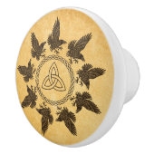 Ravens Circle Dance Keramische Knop (Rechts)