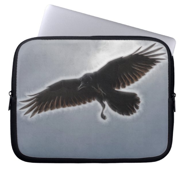 Raven's Descent Fractal Print Laptop Sleeve (Voorkant)