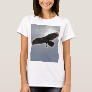 Raven's Descent Fractal Print T-shirt
