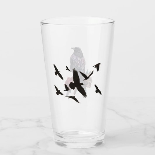 Ravens Drinking or Beer Glass Glas (Achterkant)