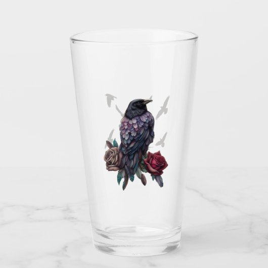 Ravens Drinking or Beer Glass Glas (Voorkant)