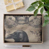 Raven's Elegy: schedel en Raven Decoupage Tissuepapier (Geschenk)