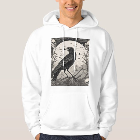 Raven's Embrace: een dans van schedels en Rozen Hoodie (Voorkant)