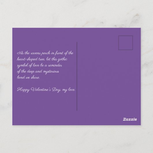 Ravens en boom in de vorm van een hart briefkaart (Achterkant)