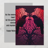 Ravens en boom in de vorm van een hart feestdagenkaart (Voorkant / Achterkant)