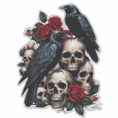 Ravens en Rozen: een gotische symfonie Sticker (Voorkant)