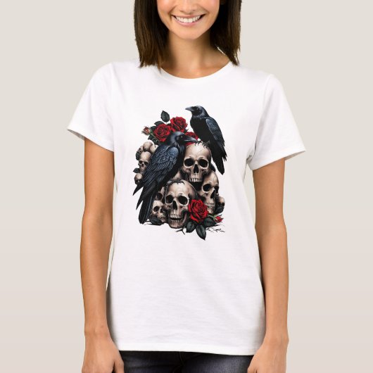 Ravens en Rozen: een gotische symfonie T-shirt (Voorkant)