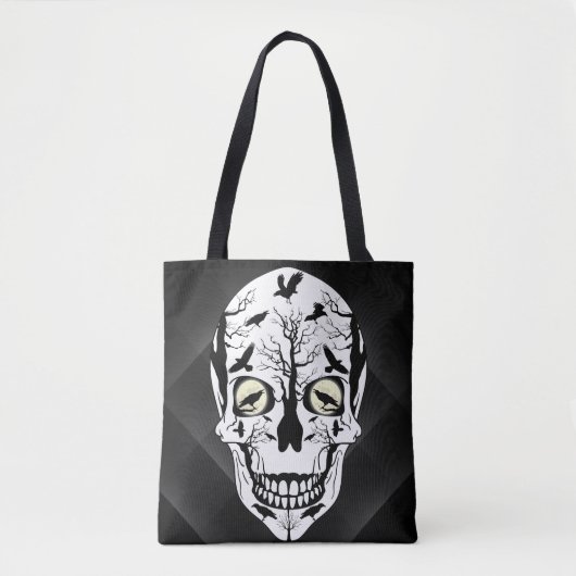 Ravens en Skull Bag - Black Ravens Fantasy Skull Tote Bag (Voorkant)
