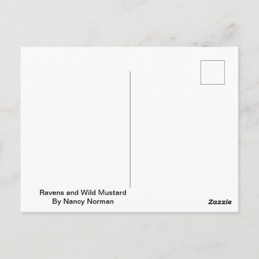 Ravens en Wild Mustard Briefkaart (Achterkant)