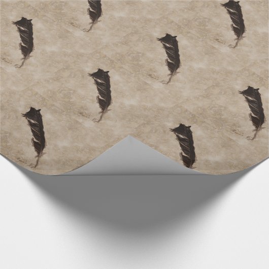 Raven's Feather Bird-lover Crow Design Cadeaupapier (Hoek)