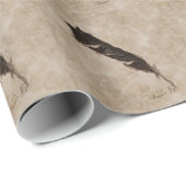 Raven's Feather Bird-lover Crow Design Cadeaupapier (Rol Hoek)