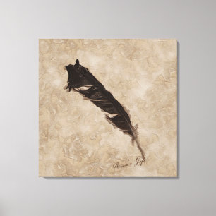 Raven's Feather Bird-lover Crow Design Canvas Afdruk