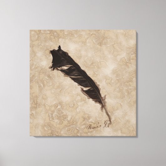 Raven's Feather Bird-lover Crow Design Canvas Afdruk (Voorkant)