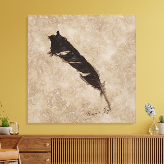 Raven's Feather Bird-lover Crow Design Canvas Afdruk (Insitu (Woonkamer))