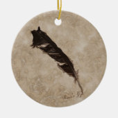 Raven's Feather Bird-lover Crow Design Keramisch Ornament (Voorkant)