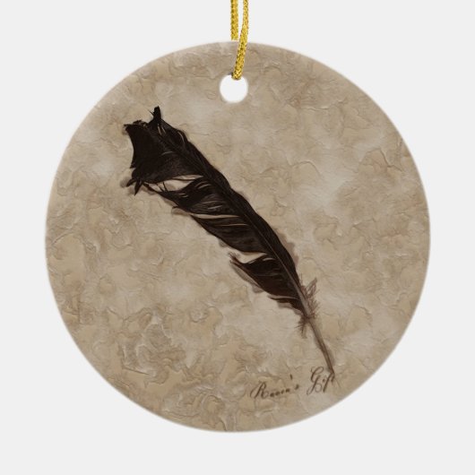 Raven's Feather Bird-lover Crow Design Keramisch Ornament (Voorkant)