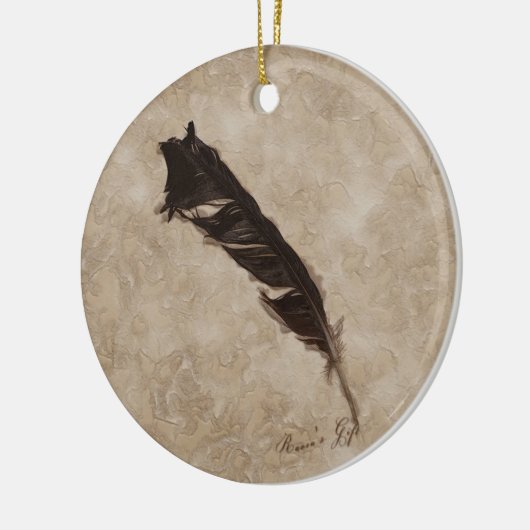 Raven's Feather Bird-lover Crow Design Keramisch Ornament (Links)