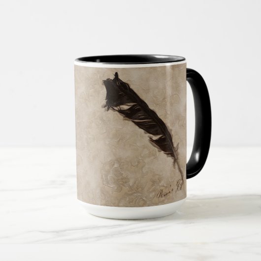 Raven's Feather Bird-lover Crow Design Mok (Voorkant rechts)