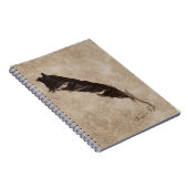 Raven's Feather Bird-lover Crow Design Notitieboek (Rechterzijde)