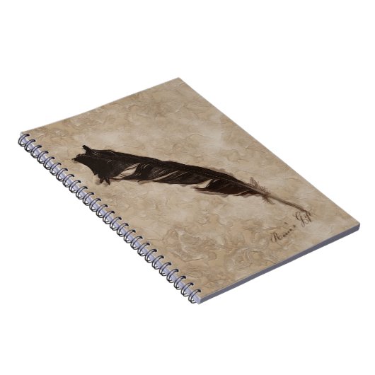 Raven's Feather Bird-lover Crow Design Notitieboek (Rechterzijde)