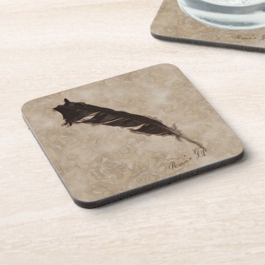 Raven's Feather Bird-lover Crow Design Onderzetter (Linkerzijde)