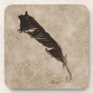 Raven's Feather Bird-lover Crow Design Onderzetter