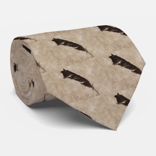 Raven's Feather Bird-lover Crow Design Stropdas (Opgerold)