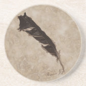 Raven's Feather Bird-lover Crow Design Zandsteen Onderzetter (Voorkant)