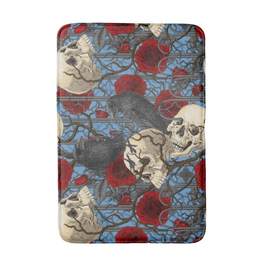 Ravens geheim. Donkere en humeurige gotische illus Badmat (Voorkant Verticaal)