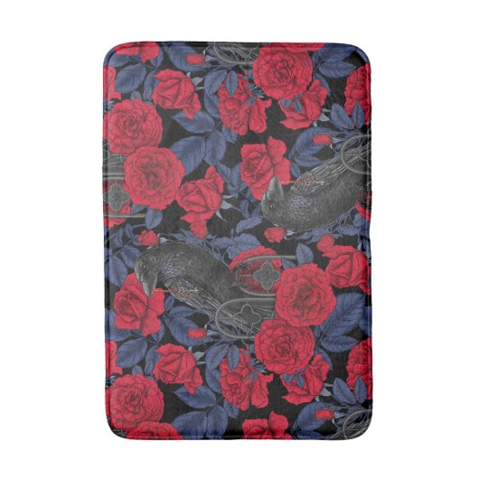 Ravens geheim. Donkere en humeurige gotische illus Badmat (Voorkant Verticaal)