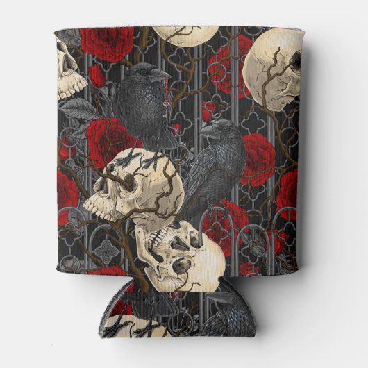 Ravens geheim. Donkere en humeurige gotische illus Blikjeskoeler (Voorkant)