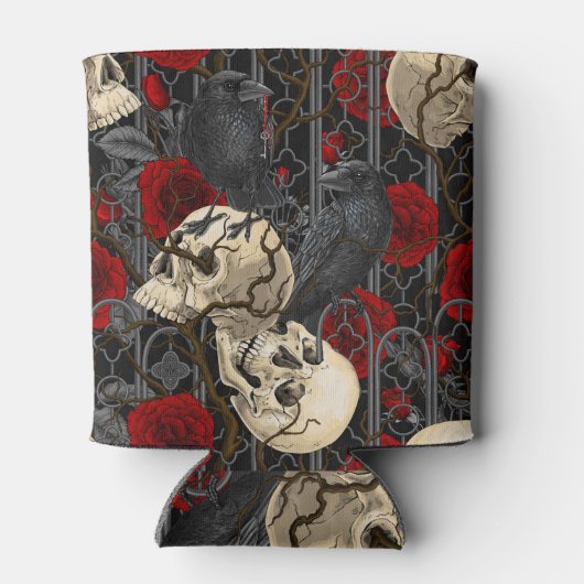 Ravens geheim. Donkere en humeurige gotische illus Blikjeskoeler (Achterkant)