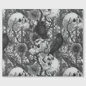 Ravens geheim. Donkere en humeurige gotische illus Cadeaupapier (Vlak)