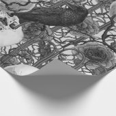 Ravens geheim. Donkere en humeurige gotische illus Cadeaupapier (Hoek)