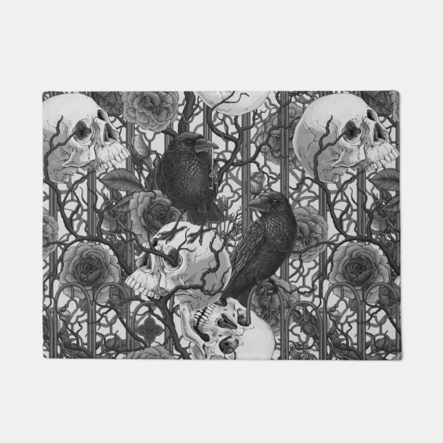 Ravens geheim. Donkere en humeurige gotische illus Deurmat (Voorkant)