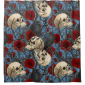 Ravens geheim. Donkere en humeurige gotische illus Douchegordijn (Voorkant)