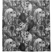 Ravens geheim. Donkere en humeurige gotische illus Douchegordijn (Voorkant)