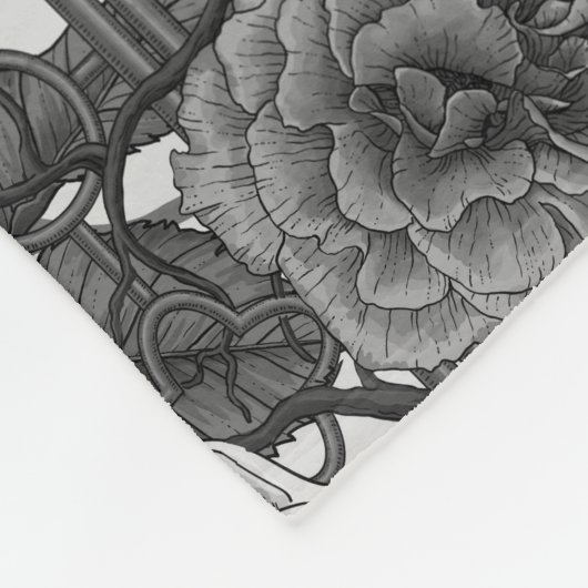 Ravens geheim. Donkere en humeurige gotische illus Fleece Deken (Hoek)