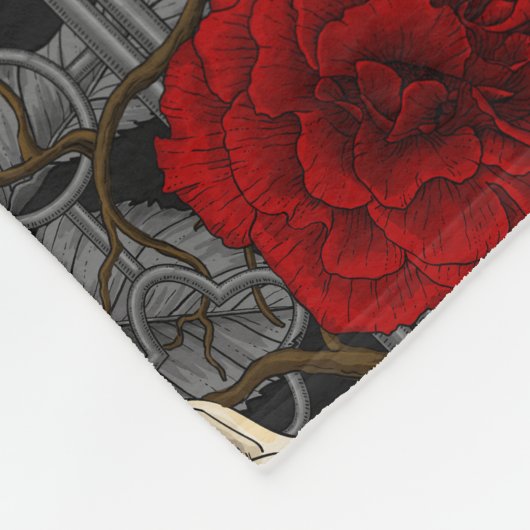 Ravens geheim. Donkere en humeurige gotische illus Fleece Deken (Hoek)