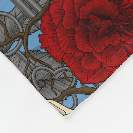 Ravens geheim. Donkere en humeurige gotische illus Fleece Deken (Hoek)