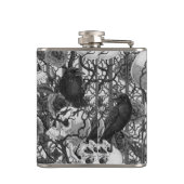 Ravens geheim. Donkere en humeurige gotische illus Heupfles (Achterkant)