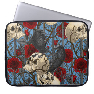 Ravens geheim. Donkere en humeurige gotische illus Laptop Sleeve