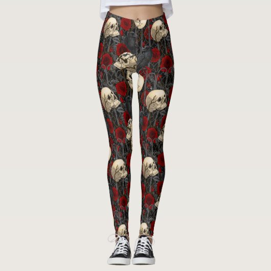 Ravens geheim. Donkere en humeurige gotische illus Leggings (Voorkant)