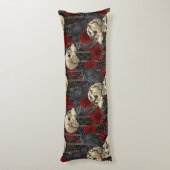 Ravens geheim. Donkere en humeurige gotische illus Lichaamskussen (Achterkant (Verticaal))