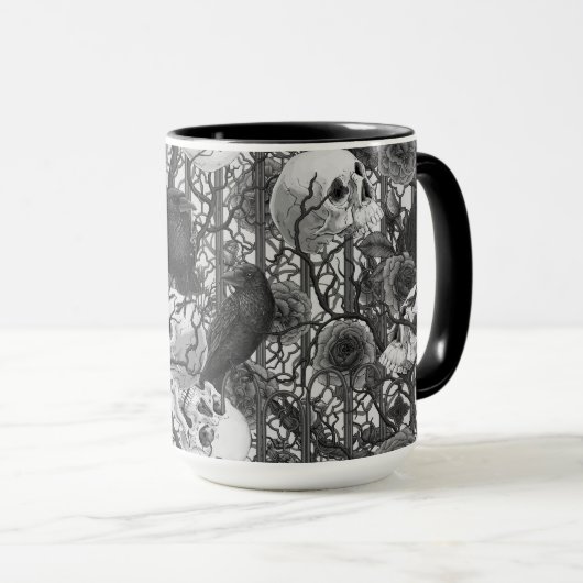 Ravens geheim. Donkere en humeurige gotische illus Mok (Voorkant rechts)