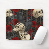 Ravens geheim. Donkere en humeurige gotische illus Muismat (Met muis)