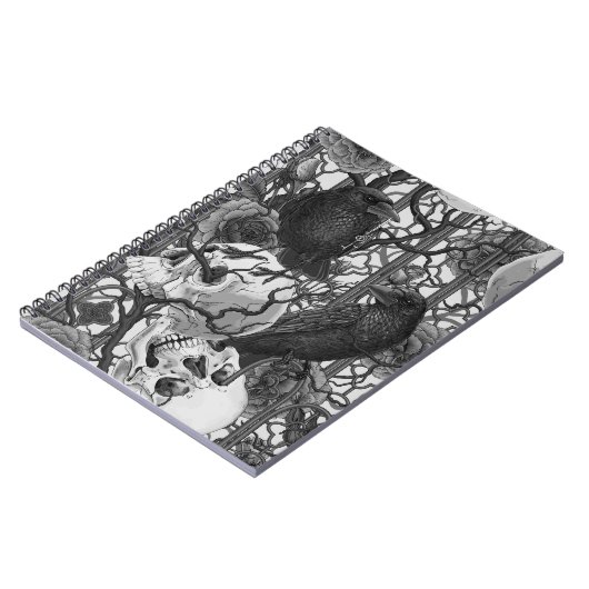 Ravens geheim. Donkere en humeurige gotische illus Notitieboek (Linkerzijde)