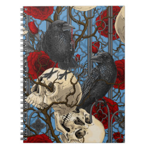 Ravens geheim. Donkere en humeurige gotische illus Notitieboek