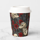 Ravens geheim. Donkere en humeurige gotische illus Papieren Bekers (Achterkant)