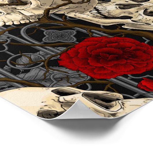 Ravens geheim. Donkere en humeurige gotische illus Poster (Hoek)